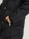Чорна подовжена куртка з капюшоном приталеного фасону | 6630984 | фото 4