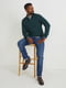Комплект: зеленый свитер, рубашка в мелкий принт | 6630988 | фото 2