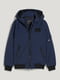 Темно-синя куртка з капюшоном із гладкої тканини  | 6630993 | фото 5