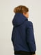 Темно-синяя куртка с капюшоном из гладкой ткани | 6630993 | фото 4