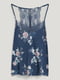 Синяя пижама в цветочный принт с кружевной отделкой: шорты, топ | 6631016 | фото 6