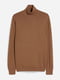 Базовый хлопковый свитер коричневого цвета | 6631036 | фото 5