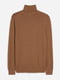 Базовый хлопковый свитер коричневого цвета | 6631036 | фото 6