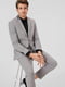 Серый классический пиджак slim fit с черными контрастными вставками и пуговицами | 6631064 | фото 2