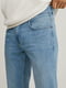 Блакитні прямі джинси з легенькими потертостями | 6631159 | фото 4