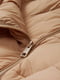 Бежевая стеганая удлиненая куртка оверсайз с асиметричной молнией | 6631180 | фото 6