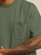 Бавовняна футболка кольору хакі з накладною кишенею | 6631204 | фото 4