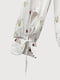 Белая блуза в цветочный принт с завязками на рукавах | 6631226 | фото 2