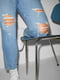 Рваные джинсы-мом голубого цвета | 6631239 | фото 4