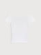 Біла бавовняна футболка з горловиною-човником | 6631244