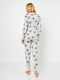 Серый пижамный лонгслив в принт Минни Маус | 6631301 | фото 3