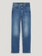 Блакитні прямі джинси з розрізами | 6631305 | фото 5