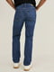 Прямые темно-синие джинсы с потертостями | 6631343 | фото 3