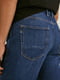 Прямі темно-сині джинси з потертостями | 6631343 | фото 4