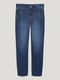 Прямые темно-синие джинсы с потертостями | 6631343 | фото 5