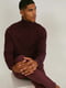 Базовий бавовняний светр бордового кольору | 6631360 | фото 2