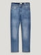 Прямые синие джинсы с потертостями | 6631363 | фото 5