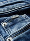 Блакитні джинси з потертостями на високій посадці  | 6631421 | фото 7