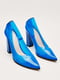 Прозорі сині туфлі на квадратних підборах | 6631433