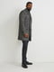 Серое пальто средней длины с узором-елочка с шерстью в составе | 6631557 | фото 3