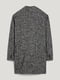 Сіре пальто середньої довжини з візерунком-ялинка з вовною у складі | 6631557 | фото 7