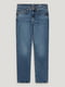 Прямые голубые джинсы с потертостями | 6631633 | фото 5