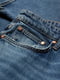 Прямые голубые джинсы с потертостями | 6631633 | фото 7