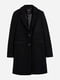 Чорне вовняне класичне пальто середньої довжини | 6631658 | фото 4