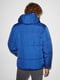 Синя стьобана куртка з капюшоном та кишенями | 6631683 | фото 3