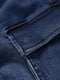 Прямые синие джинсы-карго | 6631693 | фото 7