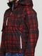 Лыжная куртка в черно-красную клетку с капюшоном | 6631695 | фото 3