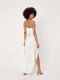 Платье в бельевом стиле белое с разрезом | 6631741 | фото 2