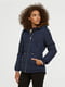 Темно-синяя стеганая куртка с регулируемым обхватом талии и капюшоном | 6631759