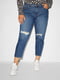 Рваные джинсы-мом голубого цвета | 6631765