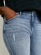 Голубые джинсы slim с высокой талией | 6631785 | фото 4