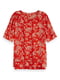 Червона блуза вільного крою в принт | 6631857 | фото 4