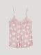Розовая пижама в цветочный принт: шорты, топ | 6631974 | фото 4