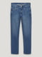 Прямые синие джинсы с потертостями | 6631984 | фото 5