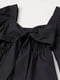 Черная блуза с открытой спинкой, украшенной бантиком | 6632049 | фото 5
