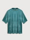 Оксамитова смарагдова блуза з коміром-стійкою | 6632064