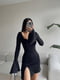 Сукня чорна з розкльошеними рукавами | 6632179 | фото 2
