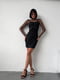 Комбінована чорна сукня із сіткою | 6632183 | фото 2