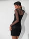 Комбінована чорна сукня із сіткою | 6632183 | фото 5