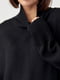В'язаний чорний светр oversize з розрізами з боків | 6632208 | фото 6