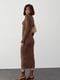 Силуетна коричнева сукня з драпіруванням | 6632221 | фото 2