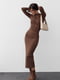 Силуетна коричнева сукня з драпіруванням | 6632221 | фото 6