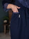 Синій бавовняний комплект: нічна сорочка та халат | 6629990 | фото 5
