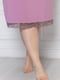 Блідно-фіолетовий подовжений комплект: нічна сорочка та халат | 6630027 | фото 5