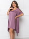 Блідо-фіолетовий комплект для дому та сну: нічна сорочка та халат | 6630036