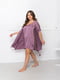 Блідо-фіолетовий комплект для дому та сну: нічна сорочка та халат | 6630036 | фото 3